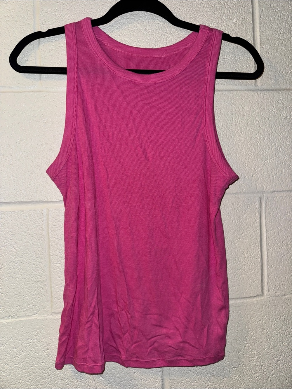 a new day Hot Pink Ribbed Tank Top